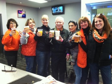 Celebratory drink after our first win!!!