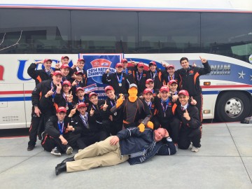 The team, Shock Doctor Mascot & Joe 'The Bus Driver'